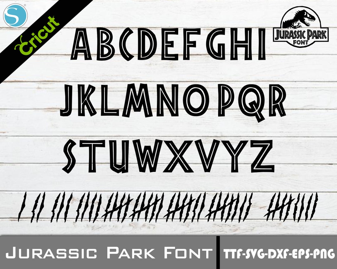 Jurassic Park Font SVG | Jurassic Park Alphabet PNG | Jurassic TTF | Digital Download | Layered ...
