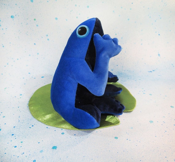 Plushie Beanbag Frog, Weighted Stress Toy, Designer Velvet Frog