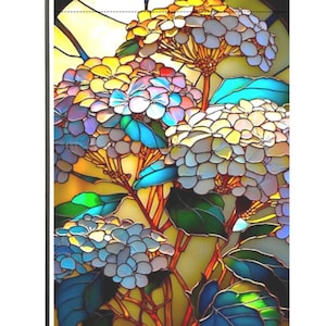 Stained Glass Hydrangea Garden Flag  Double-Sided Outdoor Yard Decor, Spring Floral Flag for Garden, Porch or Patio Gift by 4 Seasons Garden