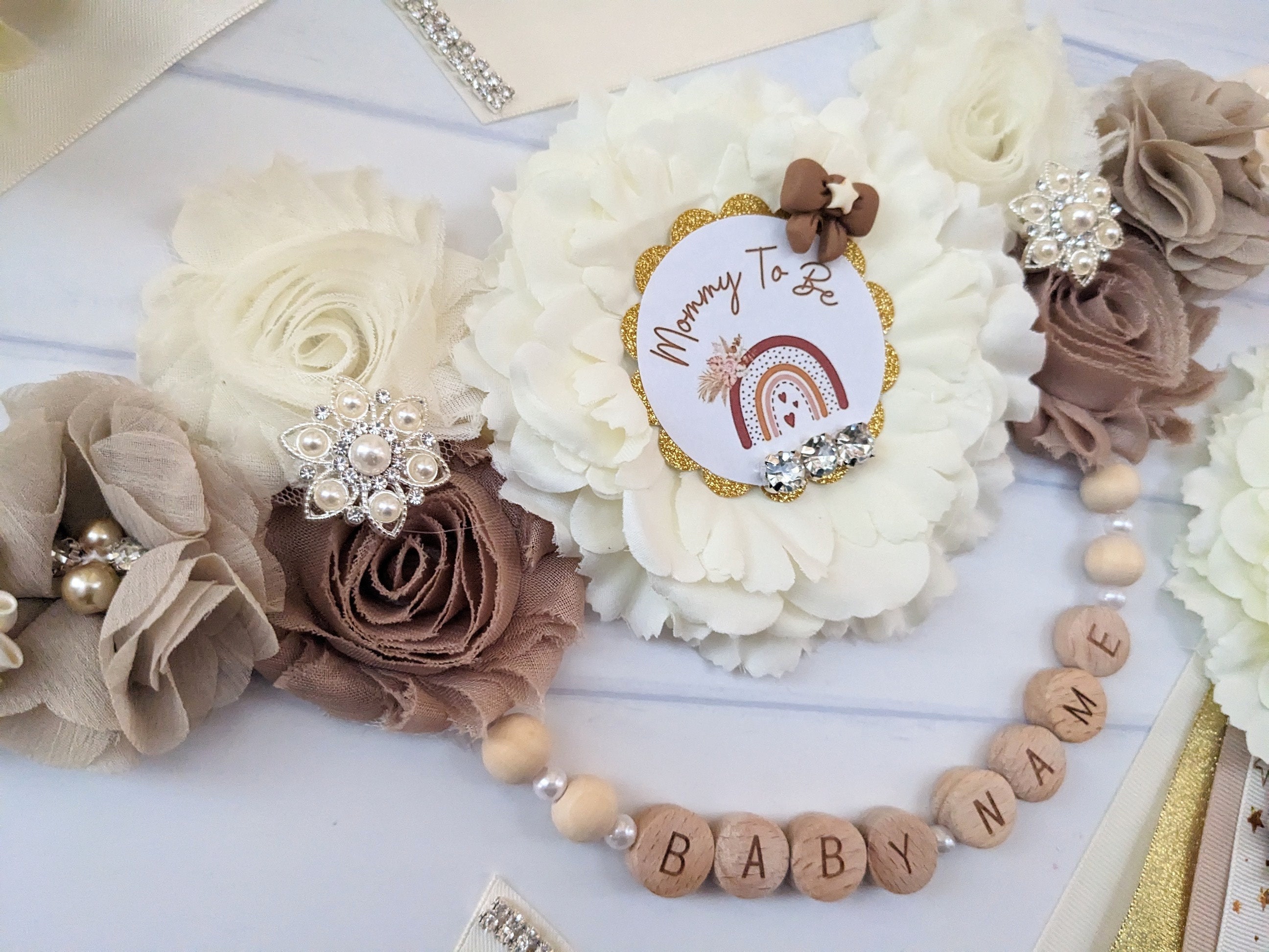 Boho Gender Neutral Baby Shower Sash Belt for Mom to Be Baby Etsy