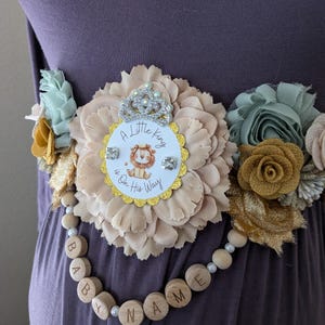 Little King On His Way Baby Shower Sash, Safari Mommy To Be Maternity Sash, Lion Nursery Decoration, King Of The Jungle Maternity Photo Prop
