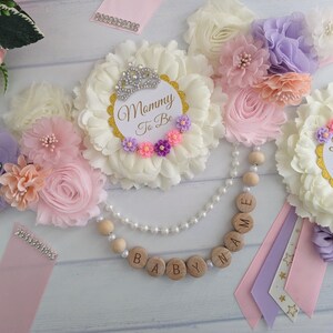 Baby Girl Shower Maternity Sash Belt for Baby In Bloom Diaper Party, Pregnant Mom To Be Flower Sash for Girl Baby Sprinkle, Belly Bump Sash