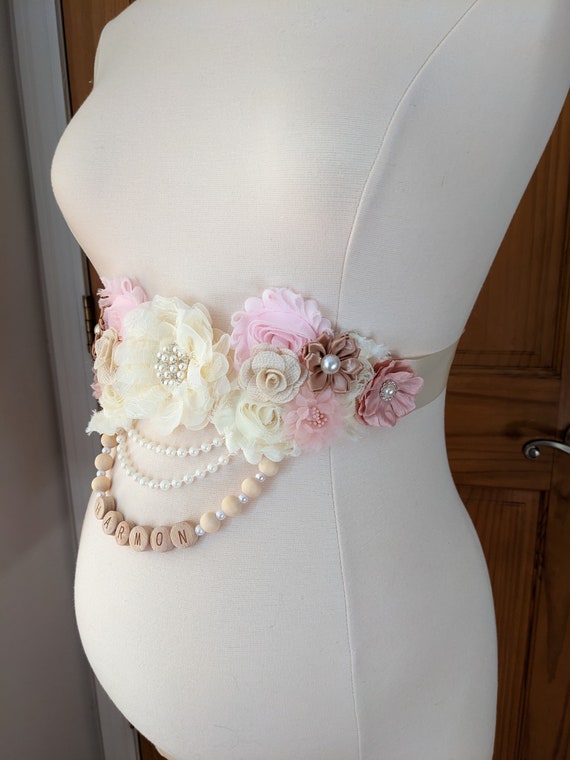 Baby Shower Sash For Mommy Teddy Bear Maternity Sash Set Floral