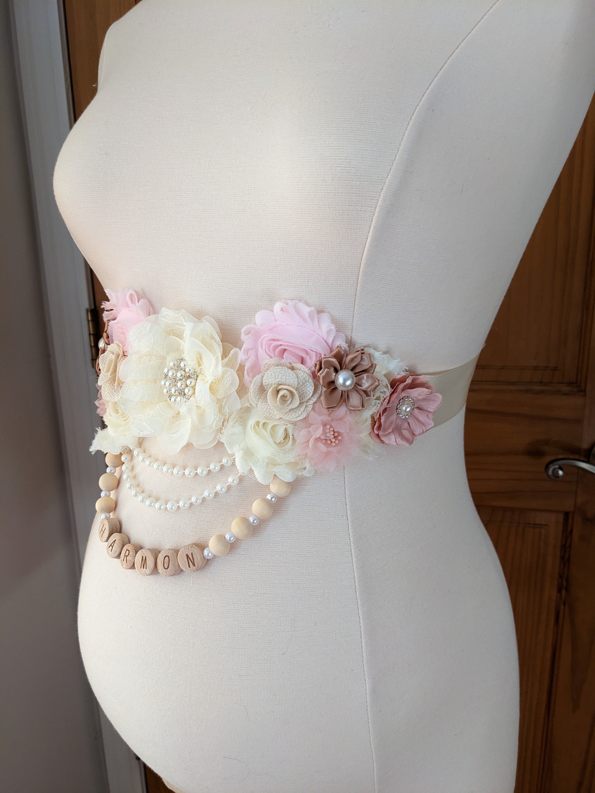 Faja de flores para la barriguita de maternidad para futuras mamás, faja para la barriguita de embarazadas, accesorio fotográfico de maternidad para futuras mamás, faja para baby shower