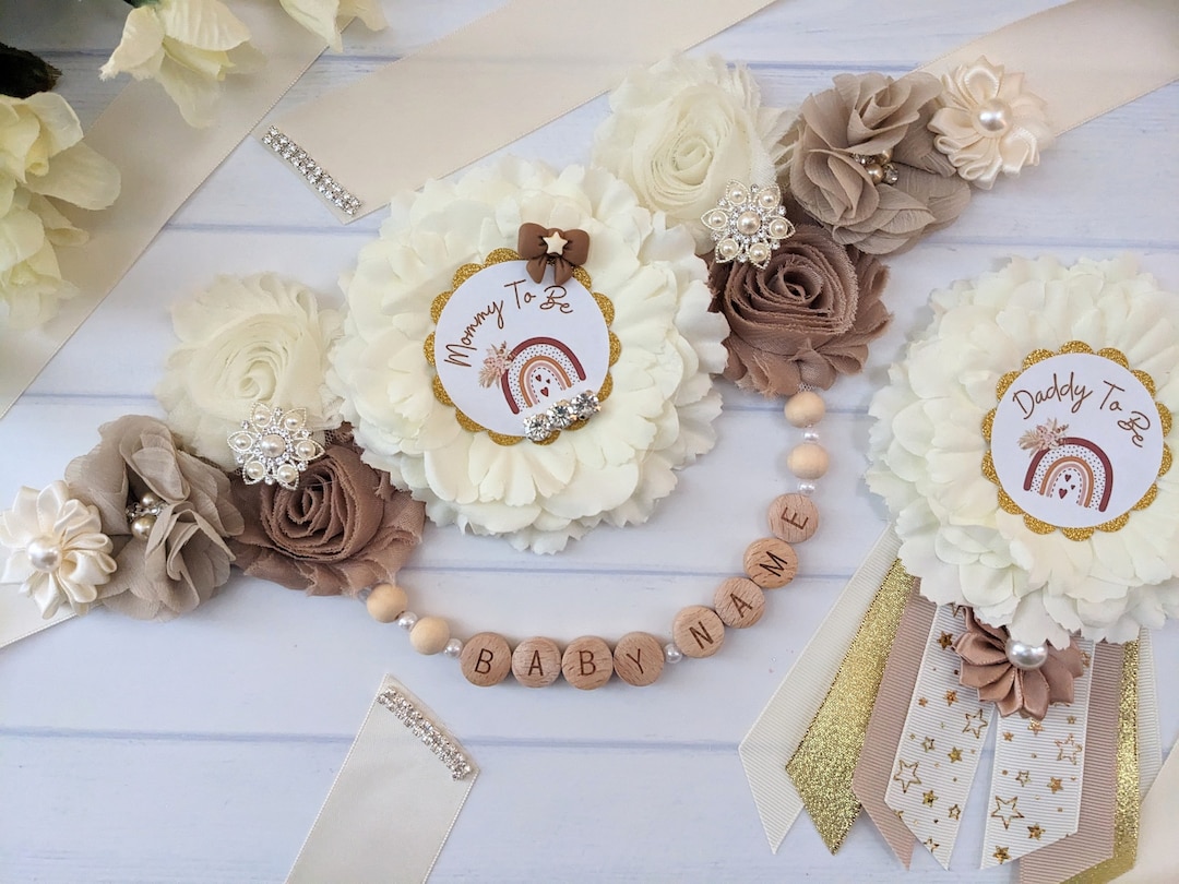 Boho Gender Neutral Baby Shower Sash Belt for Mom to Be Baby Etsy