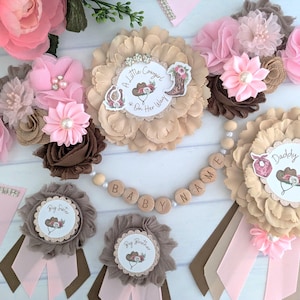 Cowgirl Baby Shower Mommy To Be Sash, Girl Baby Sprinkle Mom To Be Maternity Sash, Pink and Brown Cowgirl Western Baby Shower Mom To Be Gift