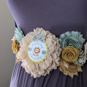Safari Jungle Baby Boy Shower Mommy To Be Sash, Lion Maternity Sash Belt Photo Prop, Safari Nursery Decoration, Jungle Baby Sprinkle Gift