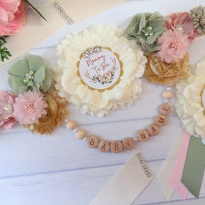 Baby Girl Shower Maternity Sash Belt, Boho Baby Shower Pregnant Mom To Be Sash, Mommy To Be Belly Bump Flower Sash, Oh Deer Baby Sprinkle