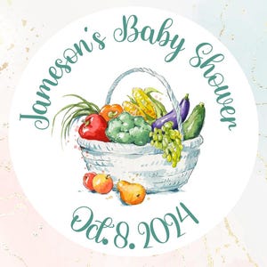 Locally Grown Baby Shower Thank You Favor Bag 2 Inch Round Matte Stickers With Personalized Name And Date For Baby Sprinkle Gift Bags Label
