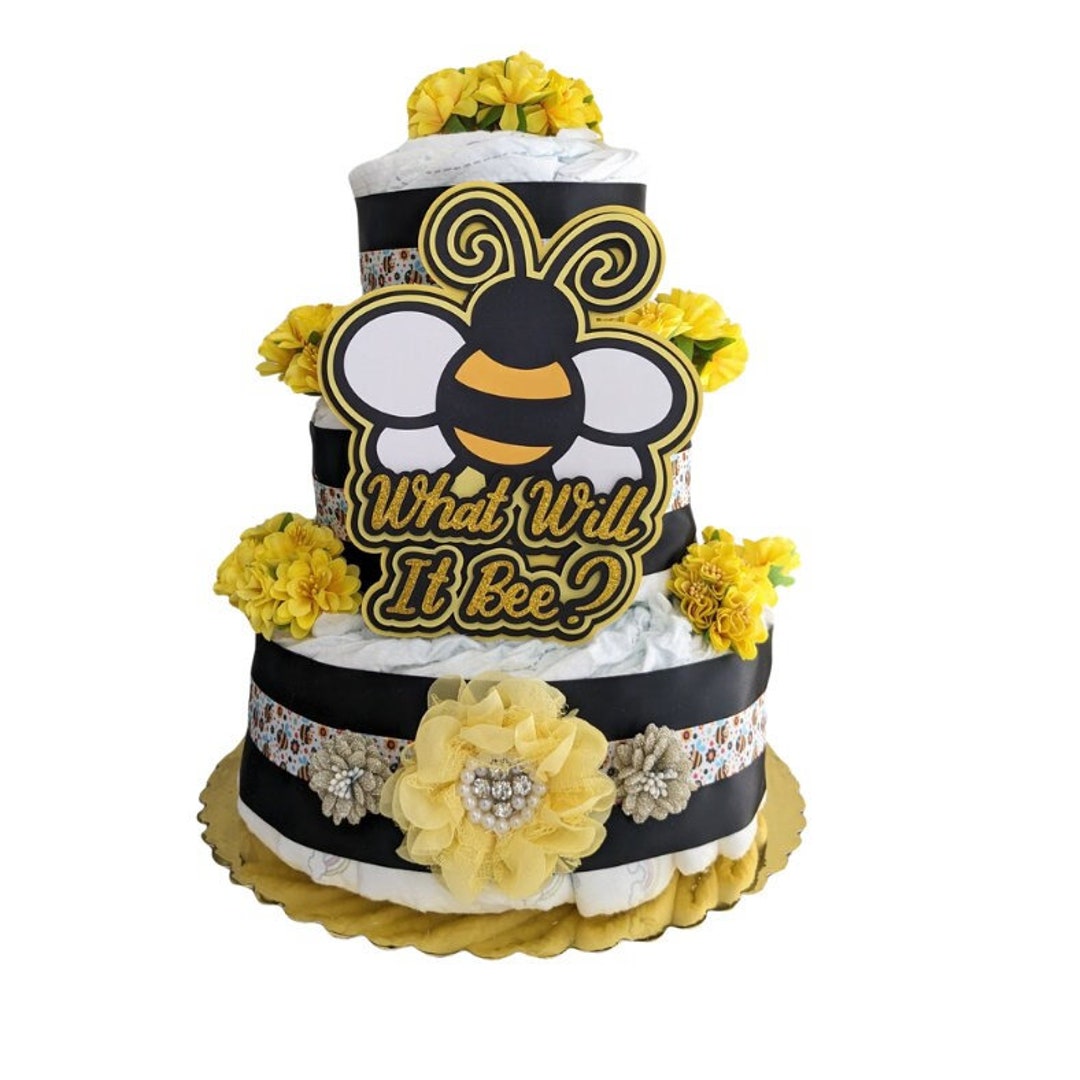 Gender Reveal What Will It Bee Baby Shower Diaper Cake, Customized Baby ...