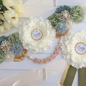 Greenery Mommy To Be Sash, Succulent Baby Shower Sash, Pregnant Mom Sash, Baby Belly Sash Belt, Baby Sprinkle Sash, Forest Baby Shower Gift