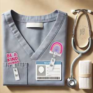 Bobines de badges rétractables pour infirmières Be Kind Bobines de badges pour médecins Titulaire de la carte d'identité Cadeaux RN pour étudiants en médecine Bobines de badges mignonnes pour médecins