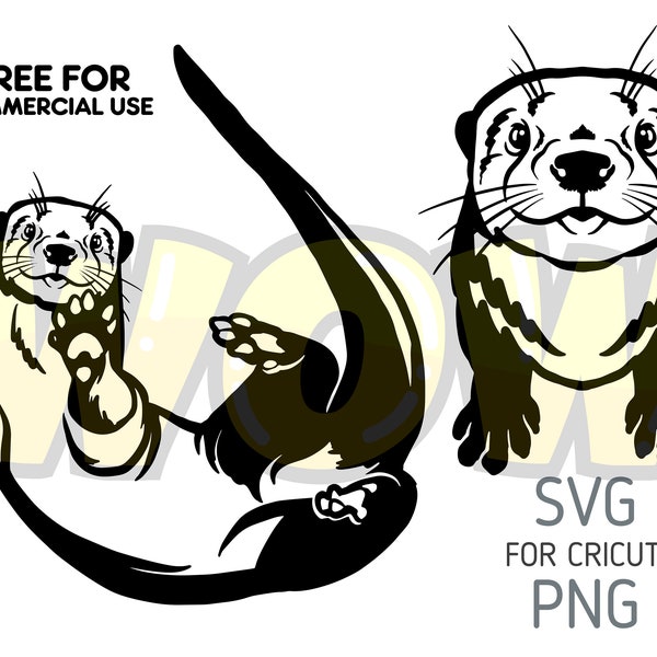 Cute otter svg for cricut, funny otter cut file, digital illustration, funny Otter Clipart, otter face svg, funny otter stencil, silhouette