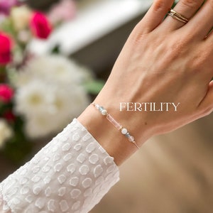 Fertility Bracelet Gift, Pregnancy Support Bracelet, IVF Support Gift, 4mm Healing Crystals