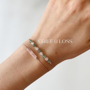 Grief Bracelet Gift, Grief Healing Crystal Bracelet, Grief & Loss Jewelry, Aventurine and Rose Quartz for Healing Grief, Sympathy Gift