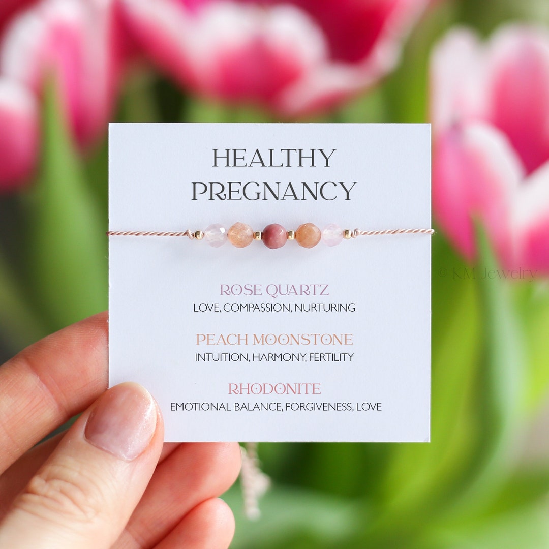 Healthy Pregnancy Crystal Silk Bracelet Pregnancy Gift, Mom to Be Gift
