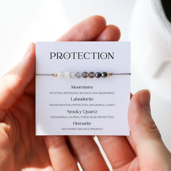 Schutz Armband | Schutzkristall Armband, Reiseschutz, Energieschild, Heilungsarmband, Schutzgeschenk für sie
