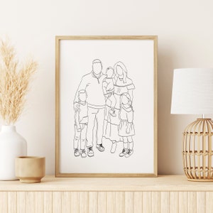 Custom Portrait, Family Line Art, Portrait From Photo, Faceless Portrait, Anniversary Gift, Mother Day Gift, Personalized Family Gift