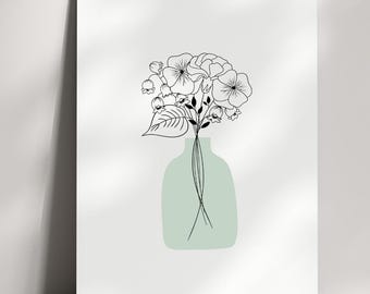 Personalisierter Geburts-Blumenstrauß, individuelle Familien-Geburtsblumen, Muttertagsgeschenk für Mama, Oma Geschenk, Blumenfamilienwandkunst