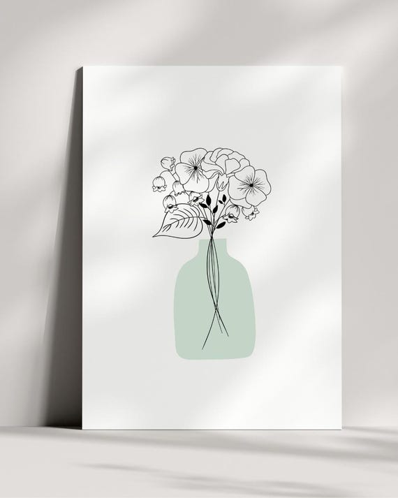 Personalized Birth Flower Bouquet, Custom Family Birth Flowers, Mother’s Day Gift for Mom, Grandma Gift, Floral Family Wall Art
