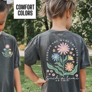 Boho Flower Girls Christian Shirt Kids Jesus Tee Youth Religious T Shirt Children Worship Tshirt Comfort Colors T-shirt Bible Verse Clothing