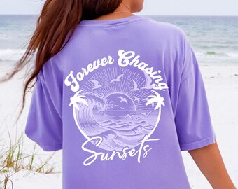 Summer Shirt Women Comfort Colors Beach Tshirt Oversized Beachy Tee for Summer Tshirt Sunset T Shirt Ocean Lover Gift for Her Trendy Top