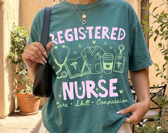 Registered Nurse Shirt, Rn Nurse Gift, Comfort Colors Tee, Rn Sweatshirt, Registered Nurse Gift, Nursing Shirt, Rn Apparel, Graduation Gift