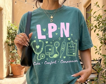 LPN Nurse Shirt, Lpn Nurse Gift, Comfort Colors Tee, Lpn Nurse Sweatshirt, Licensed Practical Nurse Gift, Lpn Apparel Nursing Shirt Lpn Gift
