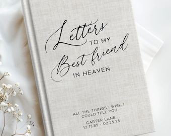 Personalized Grief Journal Friend In Heaven Notebook Best Friend Memorial Gift Grieving Friend Gift Loss of Friend Sympathy GIft Friend Loss