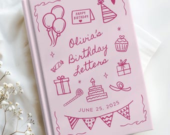 First Birthday Girl Gift Personalized Journal, Baby Memory Book Letters to My Child, Custom 1st Birthday Keepsake, Daughter Birthday Letters