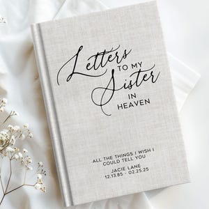 Personalized Sister Grief Journal Loss of Sister Memorial Gift Grieving Sister Gift Sister Sympathy GIft Sister In Heaven Notebook Custom