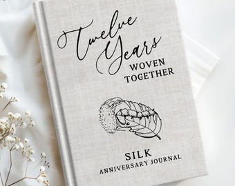 12th Anniversary Gift Journal, Silk Anniversary Gift for Her, 12 Year Wedding Anniversary Gift for Him, Marriage Keepsake Husband Wife