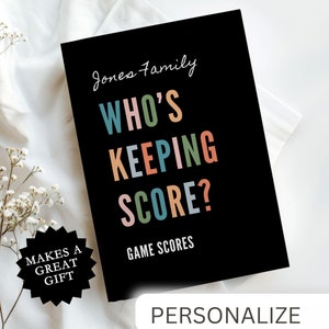 Family Game Night Score Book Custom Game Night Scorekeeper Gift Personalized Board Game Gift Ideas for Game Lover Scorebook Score Tracker