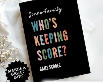 Family Game Night Score Book Custom Game Night Scorekeeper Gift Personalized Board Game Gift Ideas for Game Lover Scorebook Score Tracker