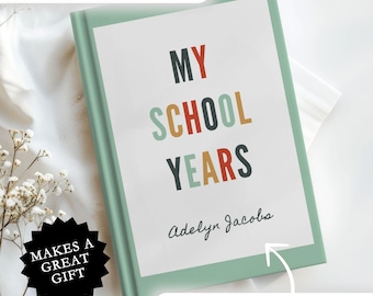 Personalized School Memory Book Preschool Graduation Gift Preschooler My School Years Keepsake Journal Custom Name Notebook School Memories