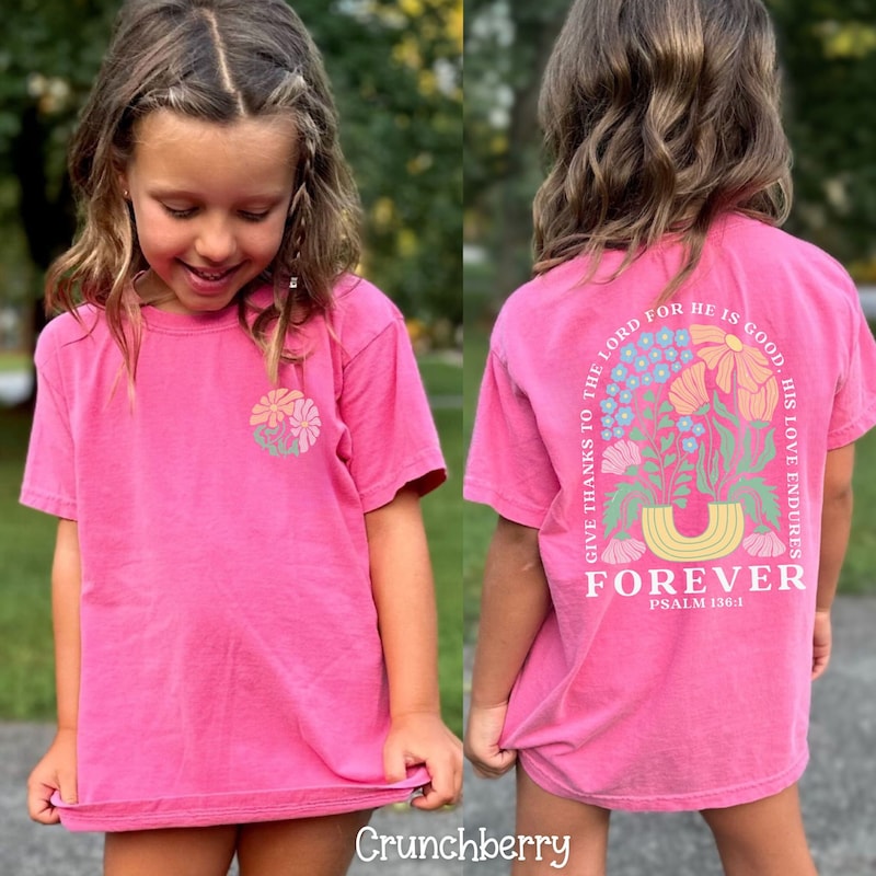 Boho Flower Girls Christian Shirt Kids Jesus Tee Youth Religious T Shirt Children Worship Tshirt Comfort Colors T-shirt Bible Verse Clothing