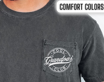 Comfort Colors Cool Grandpas Club Shirt Grandpa Gift for Father's Day Gift from Grandkids Best Grandpa Pocket Tee Grandpa Tshirt Grandpa T