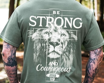 Christian Lion Shirt Men Comfort Colors Religious Man Tshirt Bible Verse Sweatshirt Christian Men Long Sleeve Faith Shirt Youth Cross Shirt