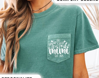 Custom Mimi Shirt with Names Mimi Gift Personalized Comfort Colors Tshirts Mothers Day Gift for Mimi Tee Shirt Gifts from Grandkid New Mimi