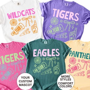 Personalized School Spirit Shirt, Custom Mascot Tee, Game Day Shirt, School Spirit Wear, Comfort Colors School Pride Sweatshirt, Fan Gift
