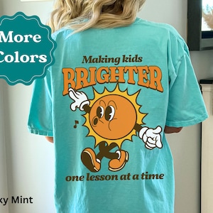 Retro Teacher Tshirt Comfort Colors T Shirt Back Print Teaching Tee Teacher Vintage Oversized Back to School T-shirt Trendy Elementary Gift