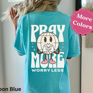 Boho Christian T Shirt Comfort Colors Jesus Tshirt Retro Faith T-shirt Christian Streetwear Back Print Oversized Pray Tee Bible Verse Merch