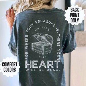 Bible Verse Shirt for Women Christian Comfort Colors Shirt Words on Back Design T Shirt Scripture Tshirt Faith Graphic Tee Religious Gift