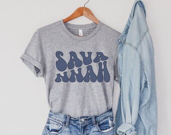 Savannah Shirt for Savannah GA Vacation, Retro Savannah Tshirt, Savannah T-shirt for Savannah Georgia Trip, Savannah Tee, Savannah gift tee