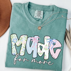 This Christian Shirt is perfect for Christian women gifts. It says Made for More based on the Bible verse in Ephesians.  It comes in 5 Comfort Colors colors. This Jesus shirt is perfect to wear to church, or anywhere to share your Christian faith with others.