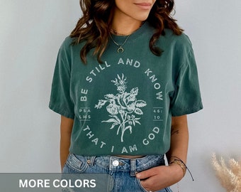Vintage Faith Based Tshirt Comfort Colors Christian Shirts for Women Jesus T-shirt Religious Apparel Bible Verse Tee Christian Manifest Boho