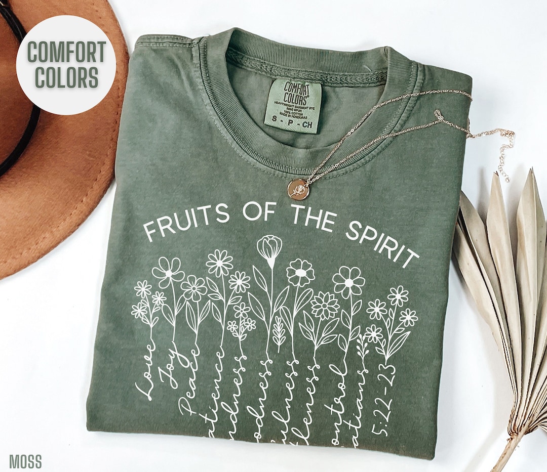 Fruit of the Spirit Christian Comfort Colors Shirt for Women Jesus T ...