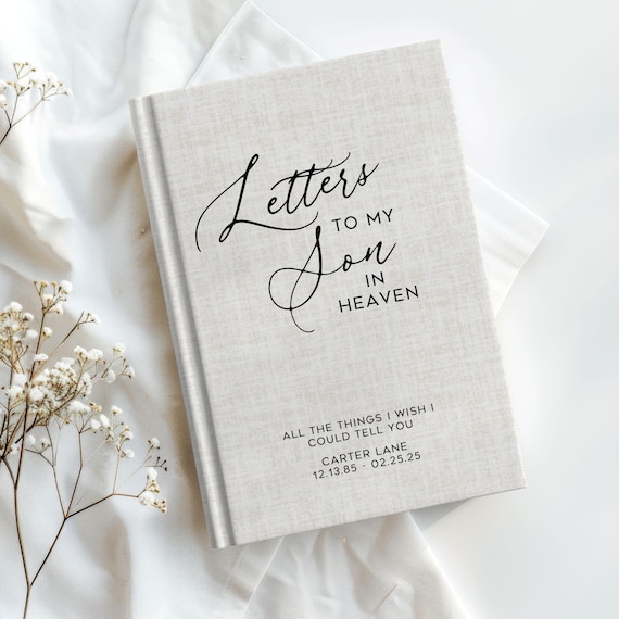 Personalized Grief Journal Son In Heaven Notebook Son Memorial Gift Grieving Mother Gift Loss of Son Sympathy GIft Child Loss Bereavement
