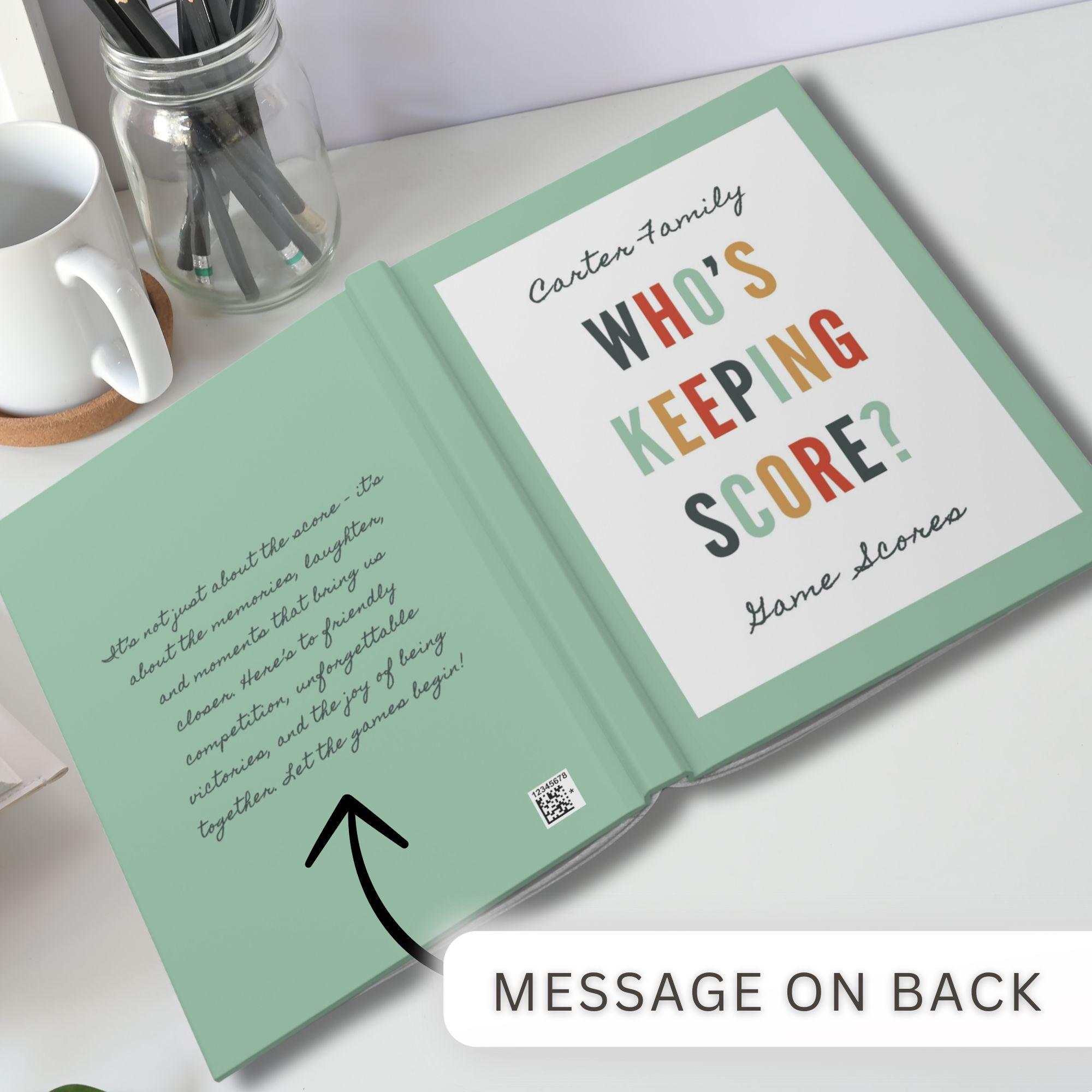 Family Game Night Score Book Custom Game Night Scorekeeper Gift Personalized Board Game Gift Ideas for Game Lover Scorebook Score Tracker