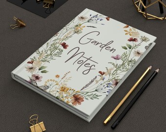 Garden Journal, Gardening Gift for Gardeners, Flower Garden Book, Daily Planner Gift for Her, Botanical Travel Journal Cute Floral Notebook